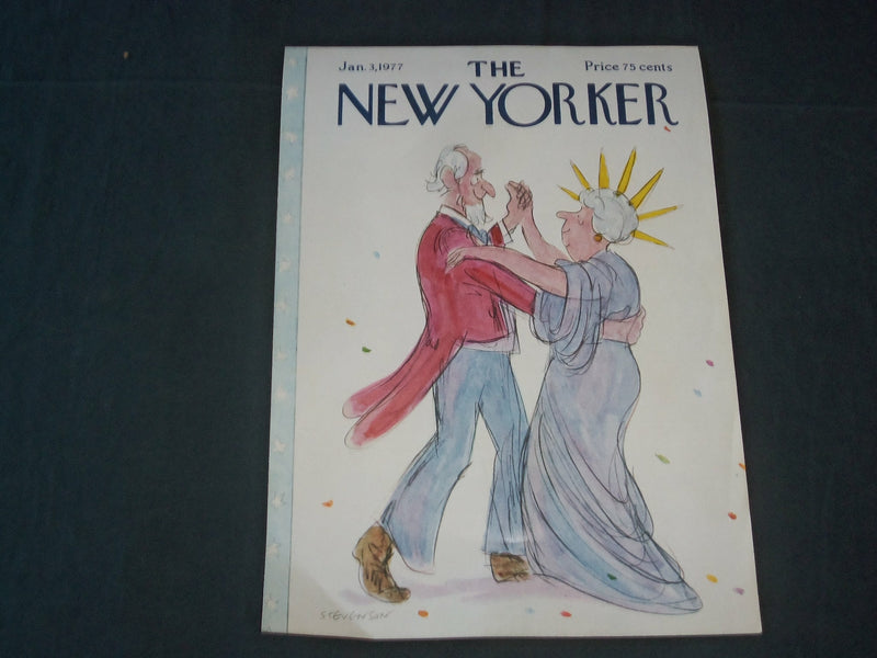 1977 JANUARY 3 NEW YORKER MAGAZINE FRONT COVER ONLY - GREAT ART FOR FRAMING