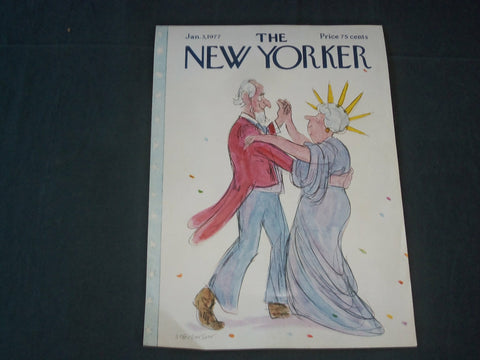 1977 JANUARY 3 NEW YORKER MAGAZINE FRONT COVER ONLY - GREAT ART FOR FRAMING