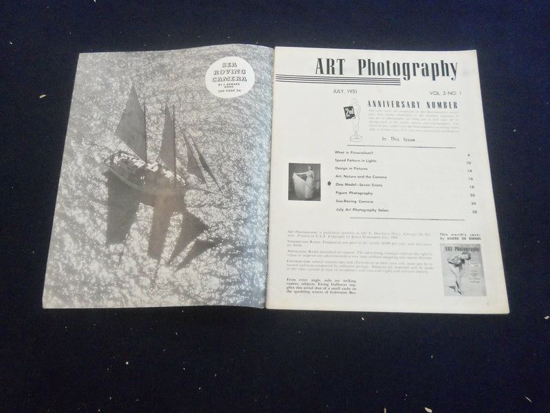 1951 JULY ART PHOTOGRAPHY MAGAZINE - NICE PHOTOGRAPHS & STORIES - SP 7491G