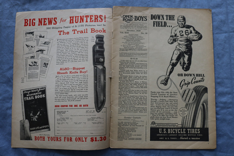 1939 OCTOBER THE OPEN ROAD FOR BOYS MAGAZINE - FOOTBALL CONTEST - ST 5510L