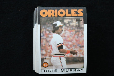 EDDIE MURRAY 1986 TOPPS BASEBALL CARDS - CARD #30 - NM-MT - LOT OF 84 - #213