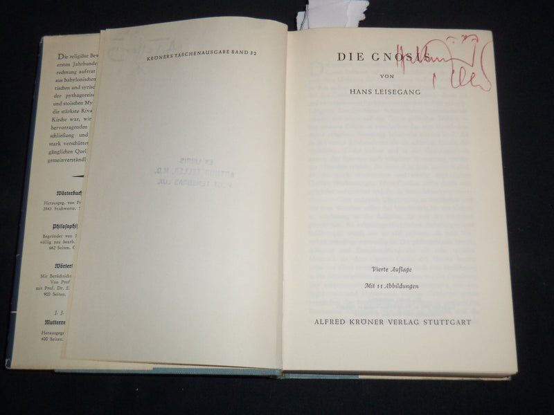 1955 DIE GNOSIS HARCOVER BOOK BY HANS LEISEGANG - KD 5634A