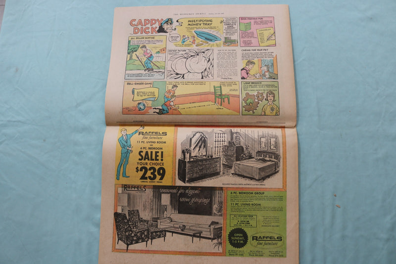 1963-1969 MILWAUKEE JOURNAL SUNDAY COLOR COMIC SECTIONS - LOT OF 3 - NP 9177
