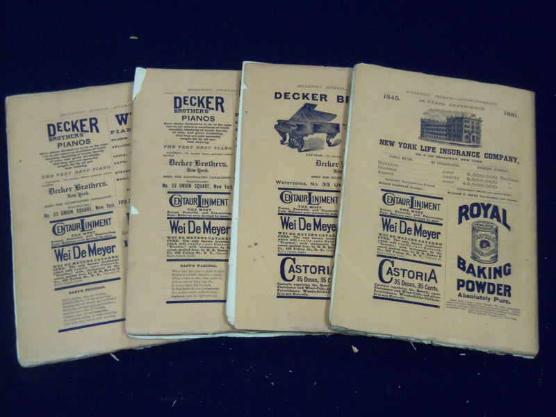 1881 APPLETON'S JOURNAL MAGAZINE LOT OF 4 ISSUES - NICE ADS & STORIES - WR 779