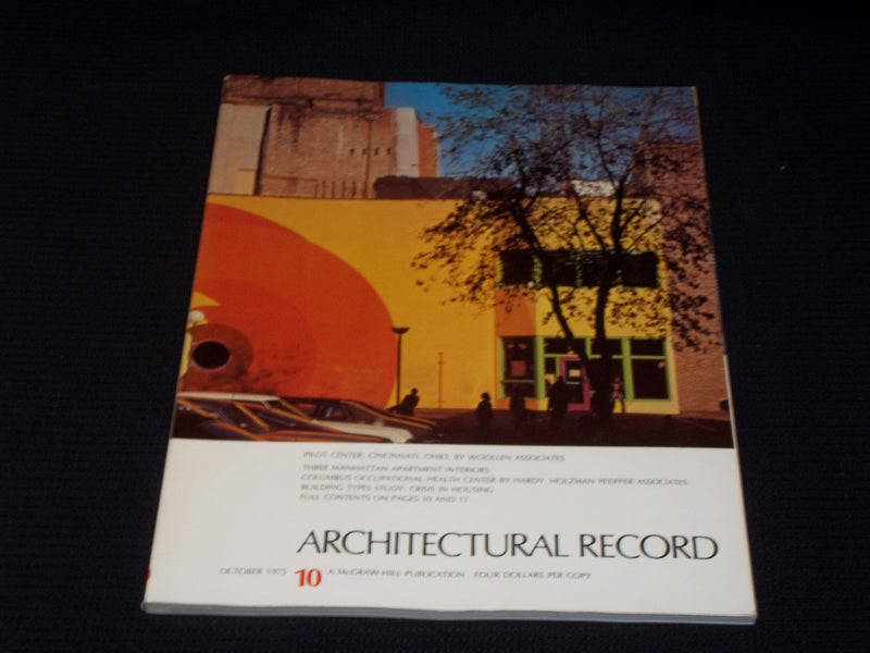 1975 OCTOBER ARCHITECTURAL RECORD MAGAZINE - PILOT CENTER OHIO COVER - E 4029