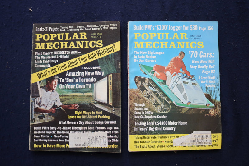 1954-1969 MECHANIX ILLUSTRATED & POPULAR MECHANICS MAGAZINES - LOT OF 13- O 3451