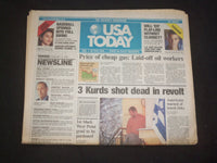 1999 FEBRUARY 18 USA TODAY NEWSPAPER - 3 KURDS SHOT DEAD IN REVOLT - NP 8002
