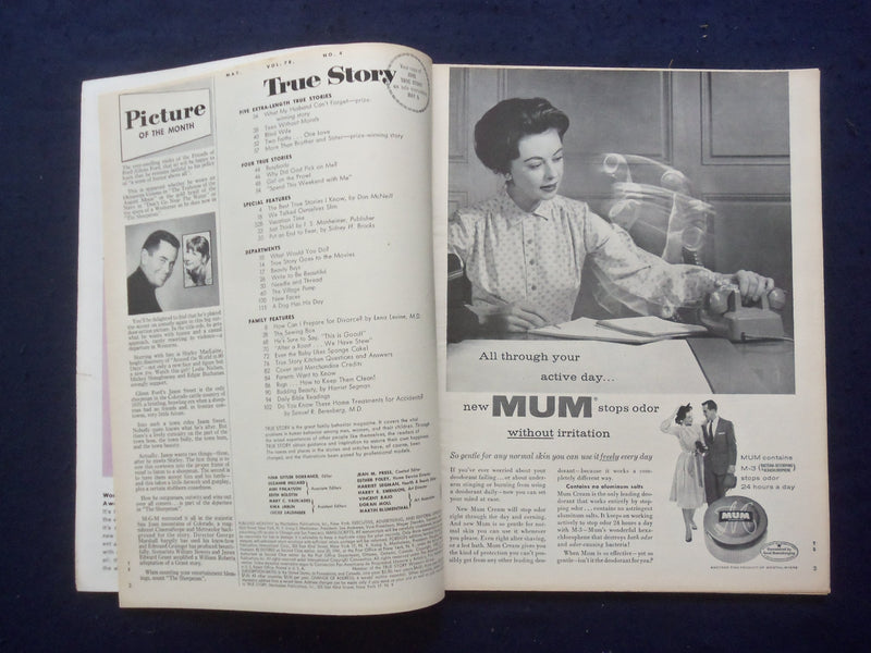 1958 MAY TRUE STORY MAGAZINE - WHAT MY HUSBAND CAN'T FORGET - SP 4781I