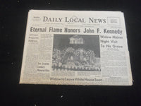 1963 NOV 26 DAILY LOCAL NEWS NEWSPAPER - ETERNAL FLAME HONORS J.F.K. - NP 5801