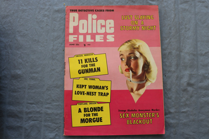 1958 JUNE POLICE FILES MAGAZINE - LUST SLAYING COVER - ST 6921M