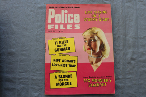 1958 JUNE POLICE FILES MAGAZINE - LUST SLAYING COVER - ST 6921M