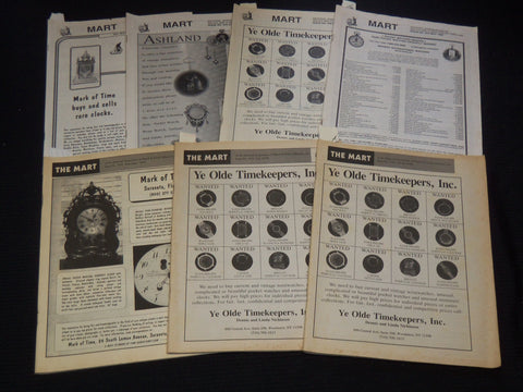 1993-1995 THE MART WATCH AND CLOCK COLLECTOR MAGAZINE LOT OF 7 - O 2820A