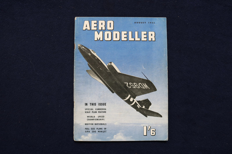 1953 AUGUST AERO MODELLER MAGAZINE - BRITISH NATIONALS COVER - E 11402