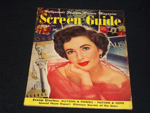 1950 AUGUST SCREEN GUIDE MAGAZINE - LIZ TAYLOR FRONT COVER - E 14801