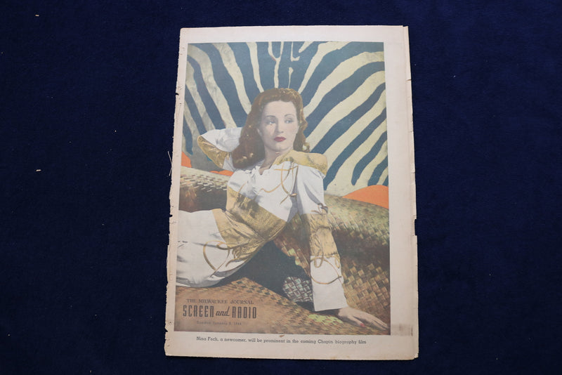 1944 JANUARY 9 SCREEN AND RADIO MAGAZINE - NINA FOCH COVER - E 23087