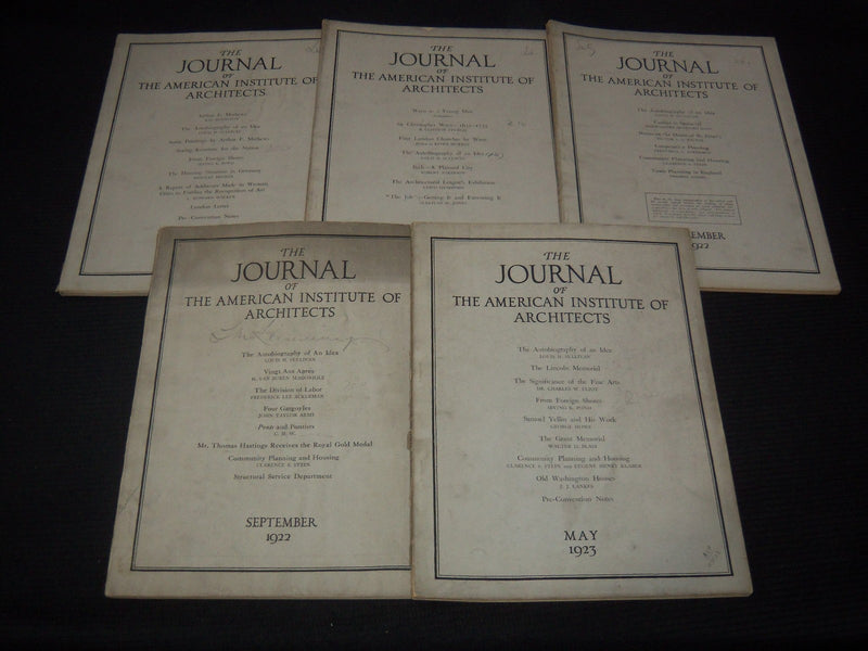 1922-1925 AMERICAN INSTITUTE OF ARCHITECTS JOURNAL MAGAZINE LOT OF 11- O 3776