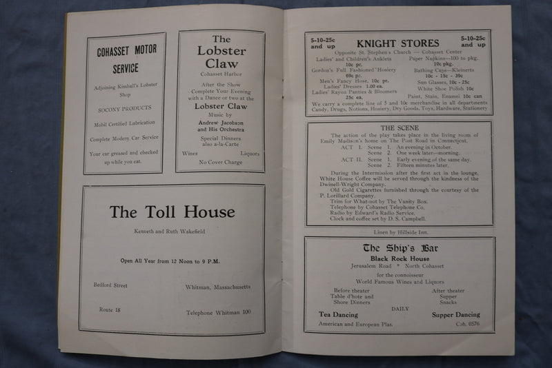 1935 JULY 15 THE SOUTH SHORE PLAYER AT TOWN HALL PROGRAM - KOHASSET, MA - K 2613