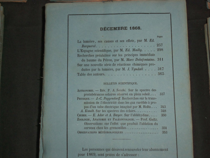 1864-1869 ARCHIVES DES SCIENCES PHYSIQUES ET NATURELLES - LOT OF 59 - WR 1045B