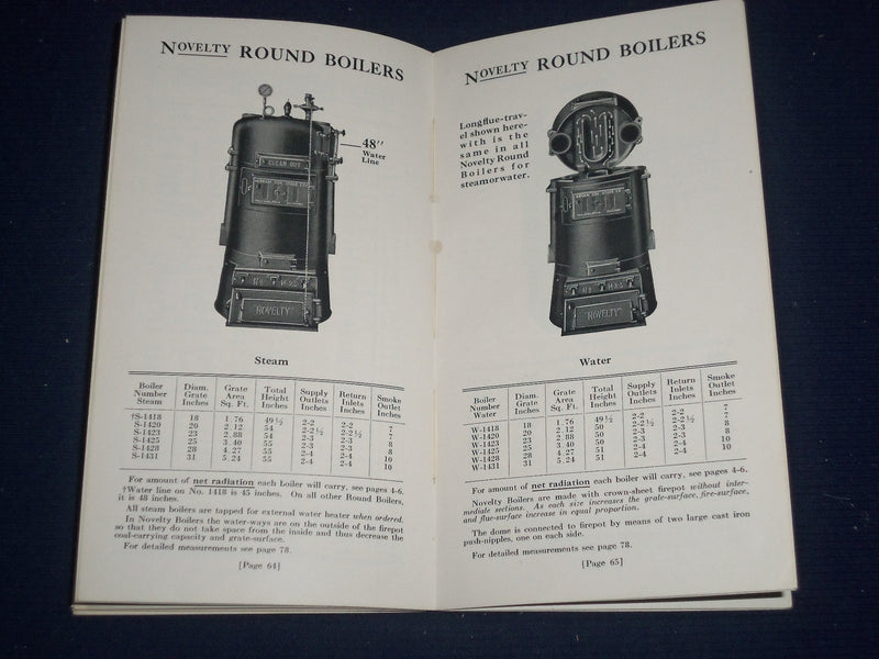 1925 ABRAM COX STOVE CO. HANDBOOK & CATALOG NO. 78 ON NOVELTY BOILERS - J 1803