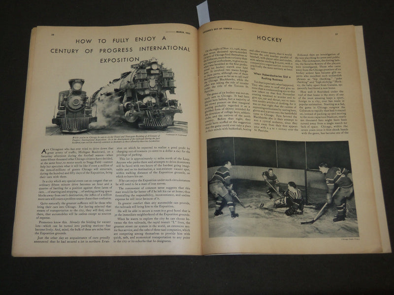 1933 MARCH CHICAGO'S OUT OF TOWNER MAGAZINE VOLUME 1 NO. 1 - J 3522