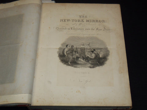 1832-1833 NEW YORK MIRROR AND LADIES GAZETTE BOUND VOLUME - ENGRAVINGS - R 89L