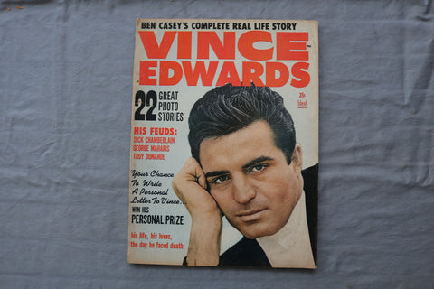 1962 VINCE EDWARDS MAGAZINE - VINCE EDWARDS COVER - E 18735