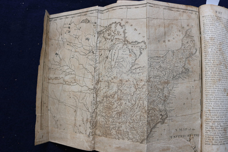 1806 BROOKES'S GENERAL GAZETTE - FOLD-OUT MAPS HARDCOVER BOOK BY - KD 9437