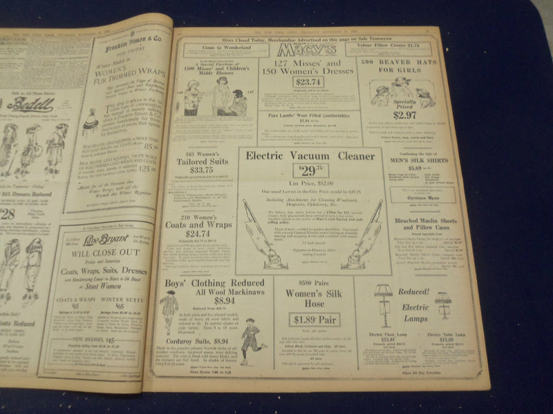1920 NOVEMBER 25 NEW YORK TIMES - TAMMANY FAILS TO STOP GRAFT INQUIRY - NT 8461
