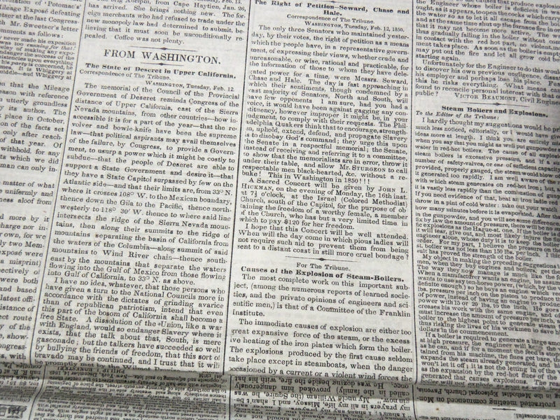 1850 FEBRUARY NEW YORK DAILY TRIBUNE NEWSPAPER LOT OF 33 - HENRY CLAY - NP 5839E