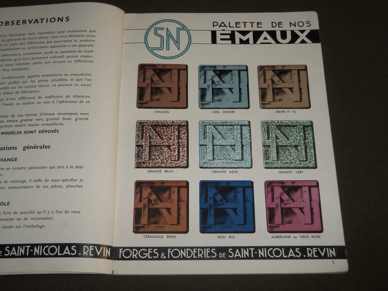 1936 ST. NICOLAS FORGES & FONDERIES FRENCH CATALOGUE - FR 346