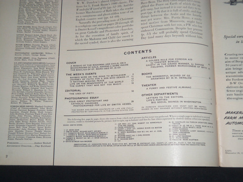 1953 DECEMBER 28 LIFE MAGAZINE - MADONNA AND CHILD IN ST. MARKS - L 884
