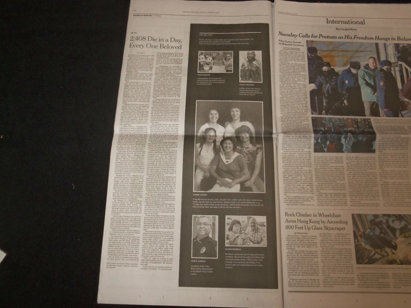 2021 JANUARY 19 NEW YORK TIMES - FIVE WEEKS, 100,00 MORE DEAD FROM VIRUS