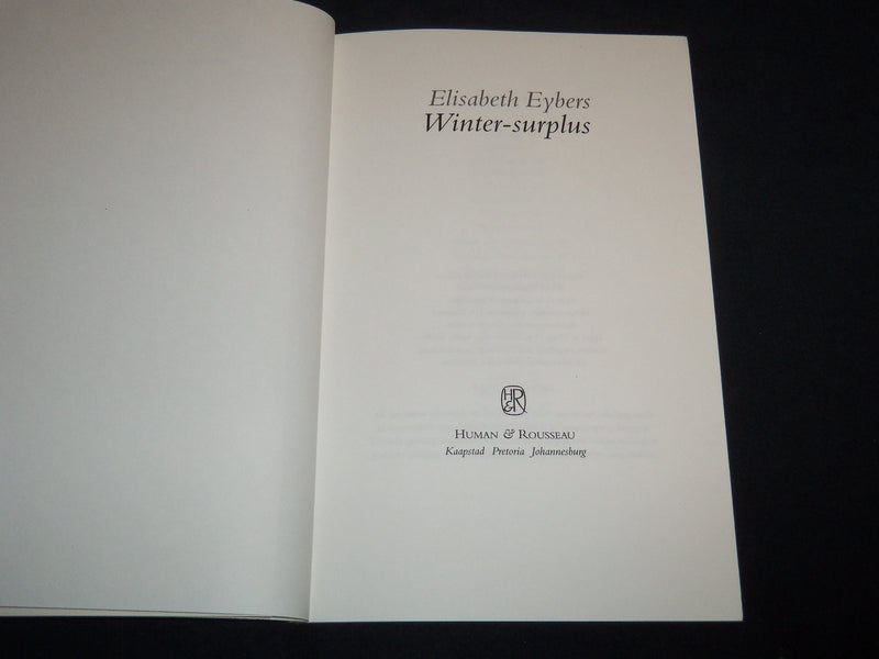1999 WINTER SURPLUS BOOK BY ELISABETH EYBERS - HUMAN & ROUSSEAU - J 8752