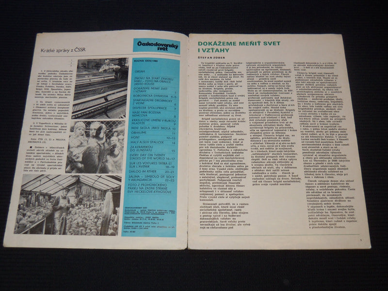 1980 OCESKOSLOVENSKY SVET 10 CZECH MAGAZINE - CERAMICS - NICE PHOTOS - J 8033