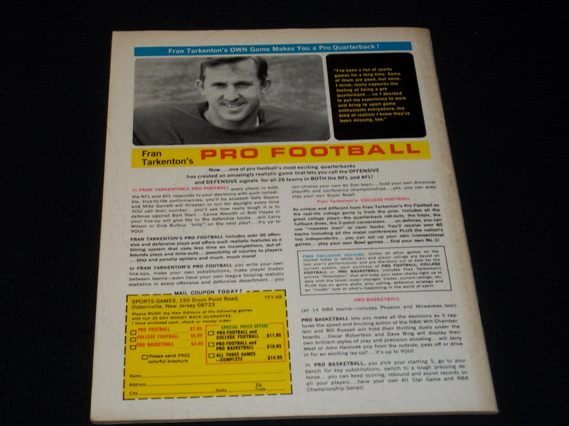 1968 TRUE'S FOOTBALL YEARBOOK MAGAZINE - JOHNNY UNITAS COVER - E 7890