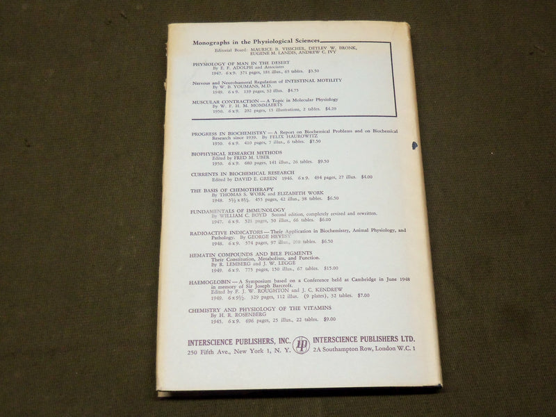 1950 MUSCULAR CONTRACTION BOOK BY W. F. H. M. MOMMAERTS - KD 6056