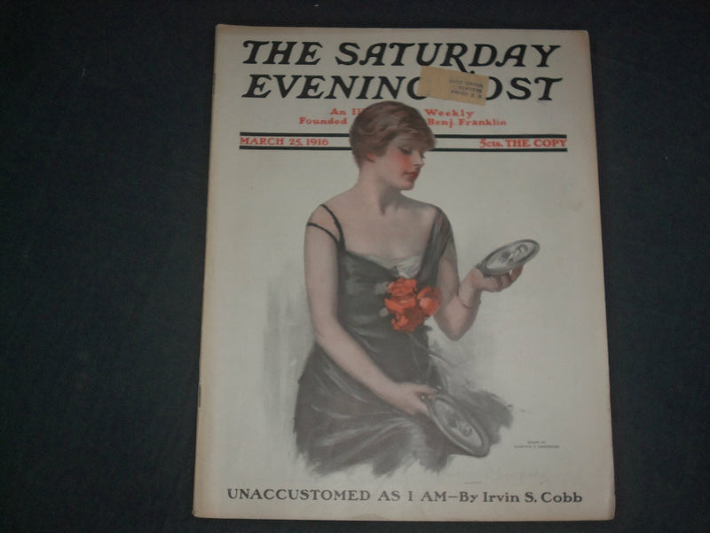 1916 MARCH 25 THE SATURDAY EVENING POST MAGAZINE - ILLUSTRATED COVER - SP 2471C