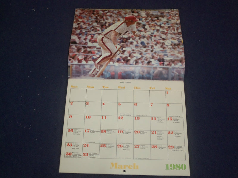 1980 PHILADELPHIA PHILLIES CALENDAR - PETE ROSE ILLUSTRATION ON COVER - ST 6808