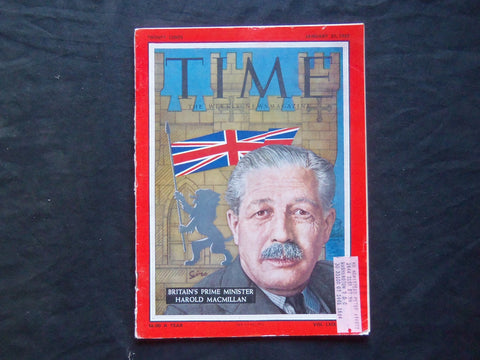 1957 JANUARY 21 TIME MAGAZINE- BRITAIN'S PRIME MINISTER HAROLD MACMILLAN- T 1573