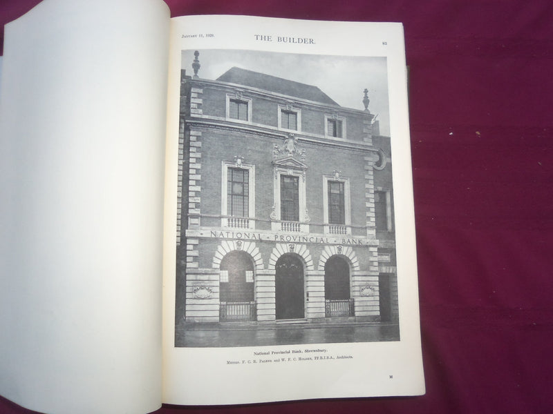 1929 JAN-DEC THE BUILDER U. K. MAGAZINE BOUND VOLUMES - 2 VOLS - FOLD OUTS- C 63
