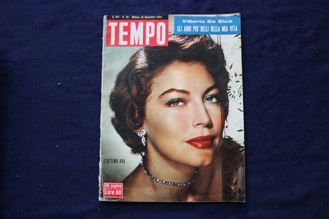 1954 DECEMBER TEMPO MAGAZINE - AVA GARDNER COVER - E 23452