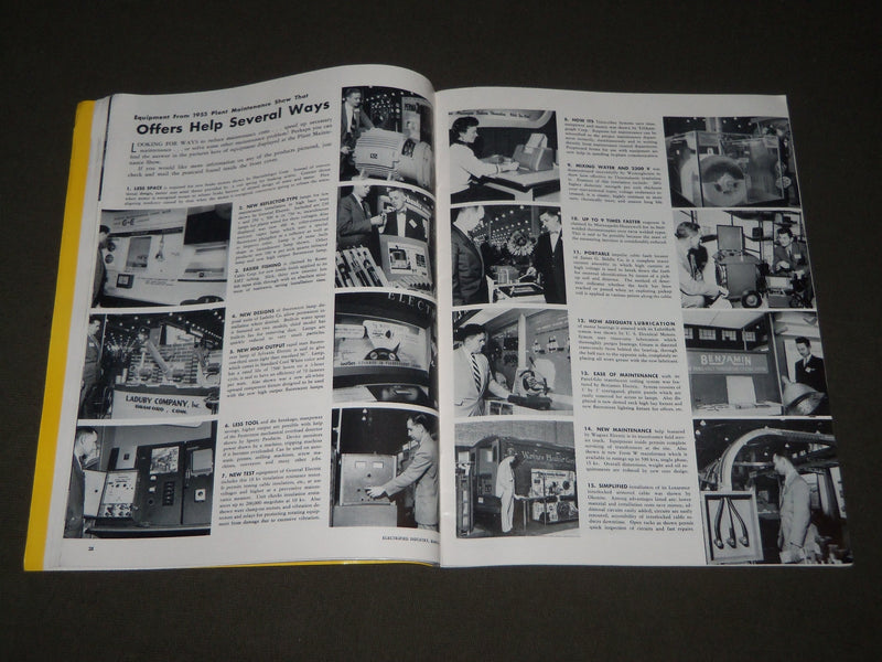 1955 MAR & APR ELECTRIFIED INDUSTRY MAGAZINE LOT OF 2 ISSUES- GREAT ADS - J 2778