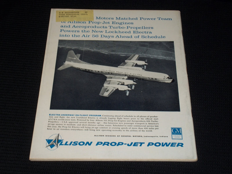 1958 FEBRUARY 3 AVIATION WEEK MAGAZINE - TV SATELLITE WEATHER MAP COVER - E 7023