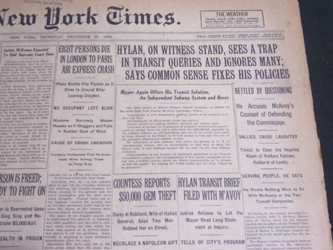 1924 DECEMBER 25 NEW YORK TIMES - HYLAN ON WITNESS STAND SEES A TRAP - NT 6888