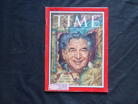 1956 FEBRUARY 20 TIME MAGAZINE - OHIO'S GOVERNOR FRANK LAUSCHE - T 1525