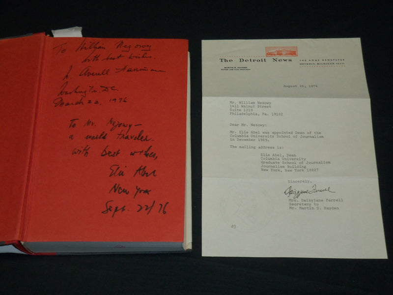 1975 SPECIAL ENVOY BOOK INSCRIBED BY W. HARRIMAN ABEL & ELIE ABEL - D 573