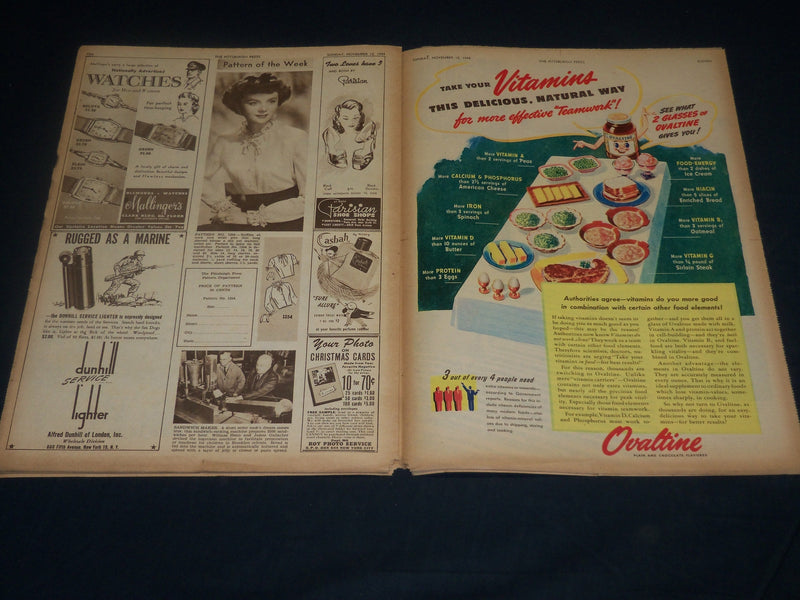 1944 NOV 12 THE PITTSBURGH PRESS SUNDAY ROTO SECTION - JEAN MCCRACKEN - NP 4599