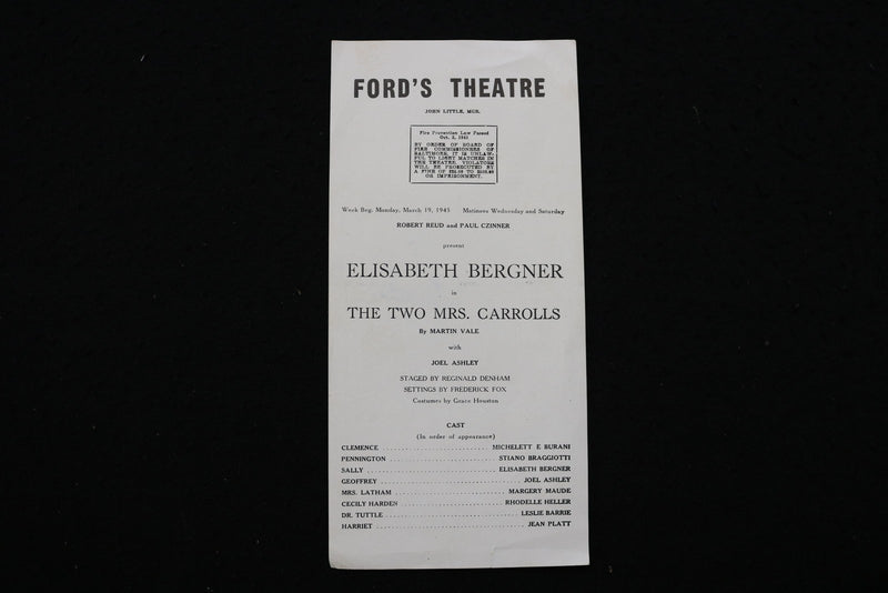 1945-1946 FORD'S THEATRE PROGRAMS - LOT OF 5 - BALTIMORE - K 2821
