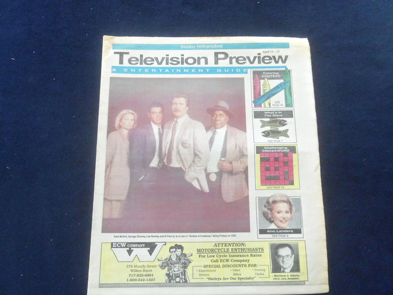 1993 APR 11-17 SUNDAY INDEPENDENT TV PREVIEW - GEORGE CLOONEY COVER - NP 6181