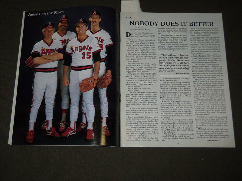 1986 ANGELS VS. REDSOX PLAYOFF BASEBALL PROGRAM - HALO MAGAZINE - J 2724